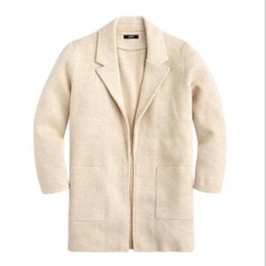 J. Crew Sophie Open Front Sweater Blazer Size XS Heather Natural Cream